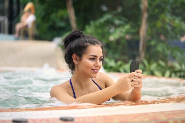 Facebooking in the Pool